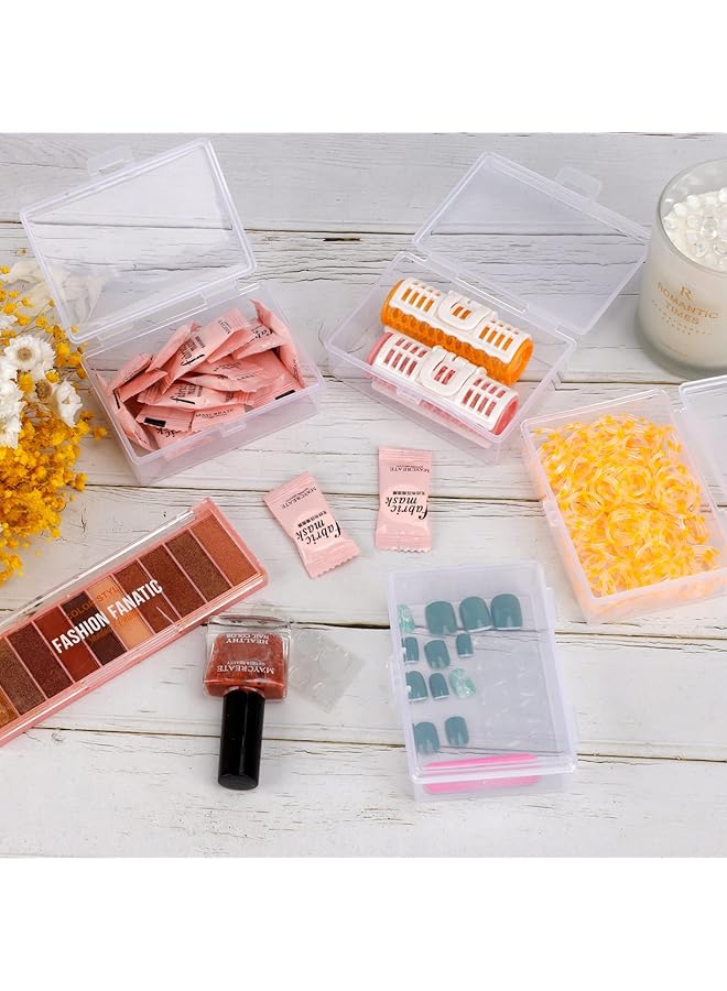 erorex Transparent Plastic Box 40 Pieces Mini Square Bead Storage Container Box For Business Card Bank Card Id Card Earplugs Or Other Small Items 9.7X6.6X3.2Cm  - Image 4