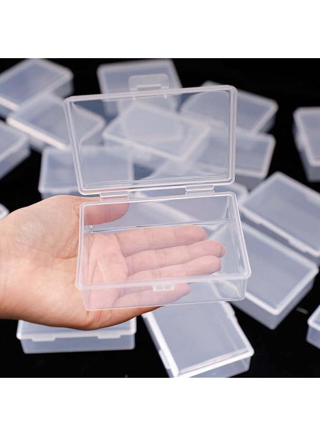 erorex Transparent Plastic Box 40 Pieces Mini Square Bead Storage Container Box For Business Card Bank Card Id Card Earplugs Or Other Small Items 9.7X6.6X3.2Cm  - Image 3