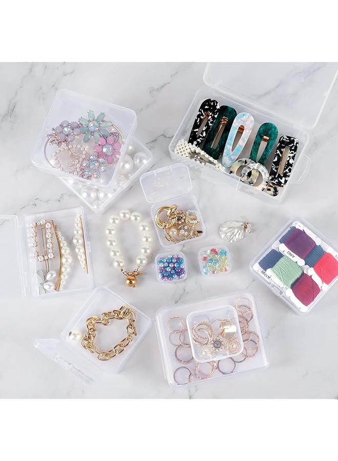 erorex Transparent Plastic Box 40 Pieces Mini Square Bead Storage Container Box For Business Card Bank Card Id Card Earplugs Or Other Small Items 9.7X6.6X3.2Cm  - Image 5