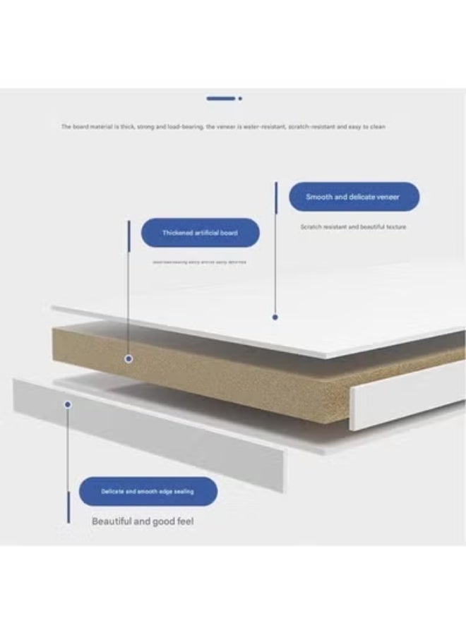 زي سي إم - هابي مكتب كمبيوتر عصري صغير الحجم مع رف تخزين ولوحة متينة باللون الأبيض 120*120*75 سم - Image 5