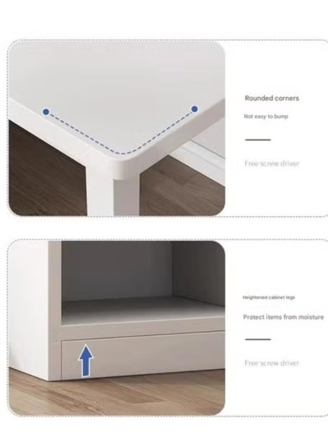 زي سي إم - هابي مكتب كمبيوتر عصري صغير الحجم مع رف تخزين ولوحة متينة باللون الأبيض 120*120*75 سم - Image 4