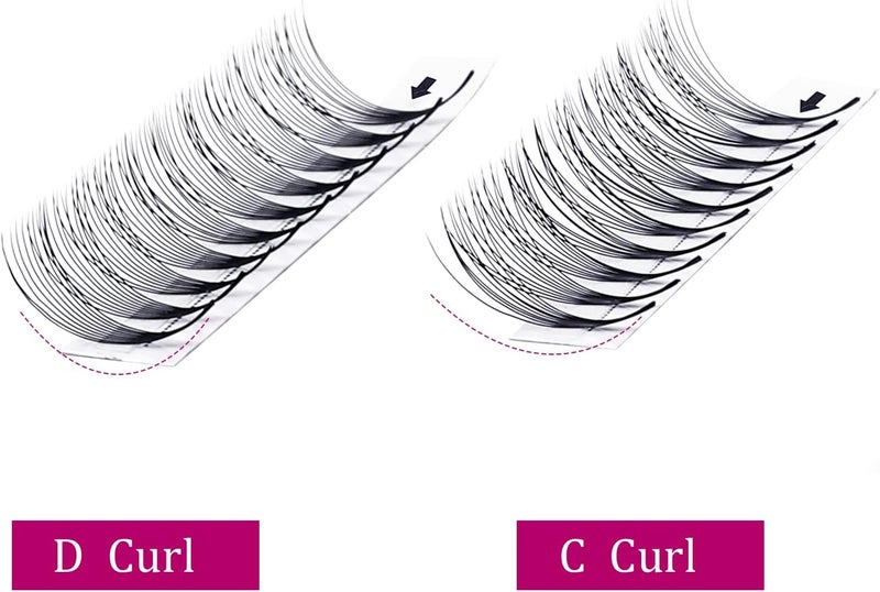 FADLASH Pre Made Eye Lash Extension Fans 10D Premade Volume Eyelash Extensions 0.07 Thickness D Curly Premade Lash Fans Pointed Base Middle Stem Eyelash Extension (10D-0.07D, 11-19mm) - Image 4