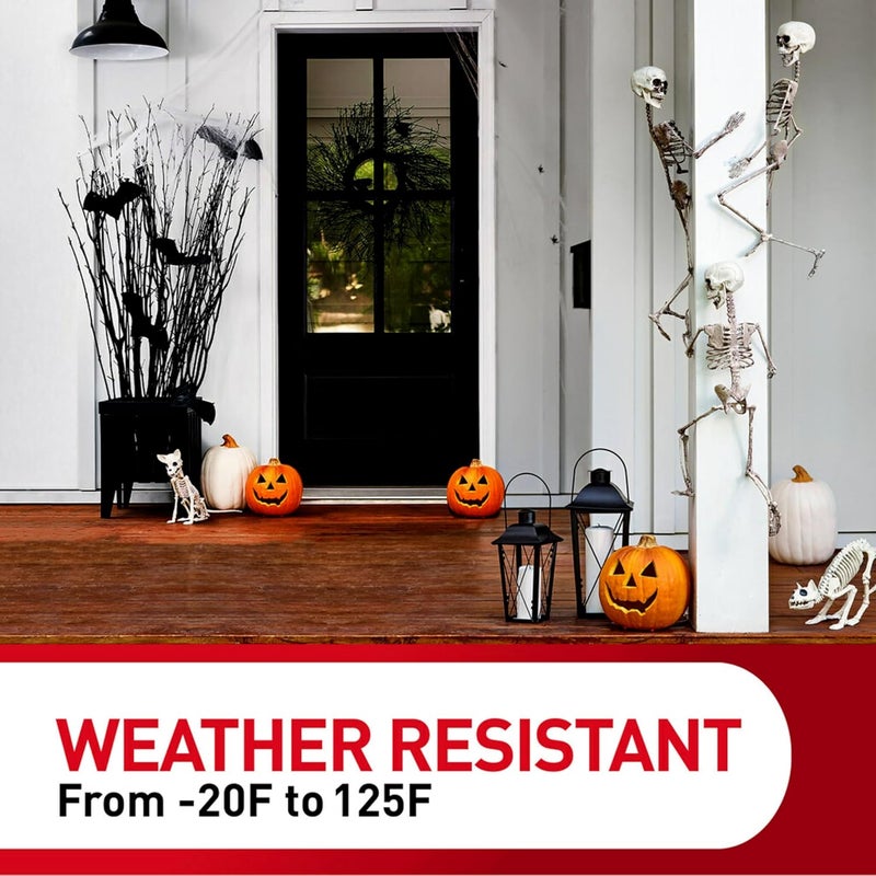 Command Outdoor Light Clips, 4 Pack of 16 Clear Clips and 20 Strips, Damage Free Hanging Light Clips with Adhesive Strips, Wall Clips for Hanging Outdoor Lights and Cables Outside - Image 2