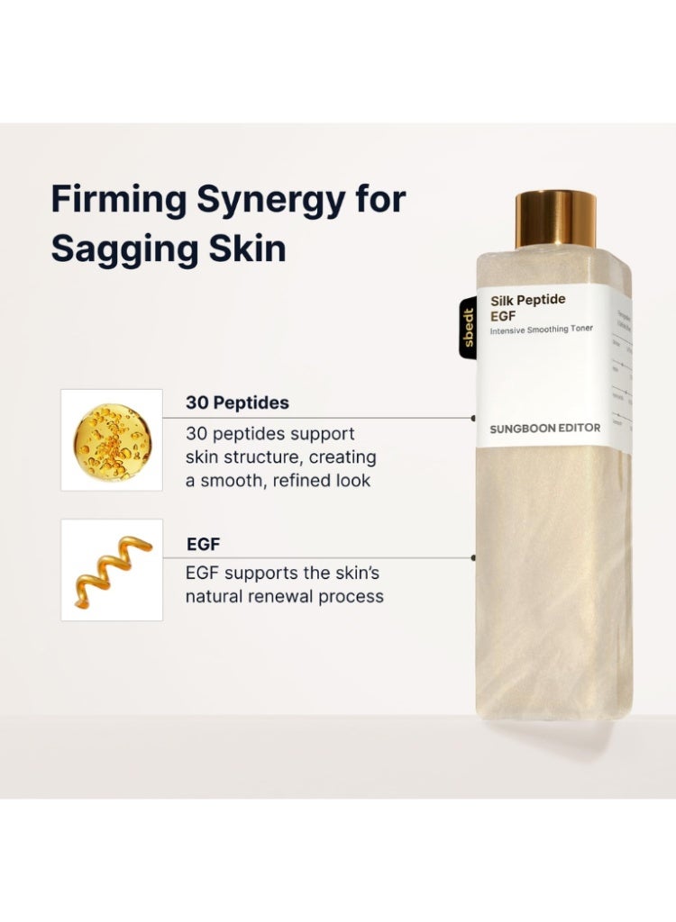 Sungboon Editor Silk Peptide EGF Intensive Smoothing Toner 200ml – Firming Anti-Aging Korean Skincare for Smooth Skin - Image 3