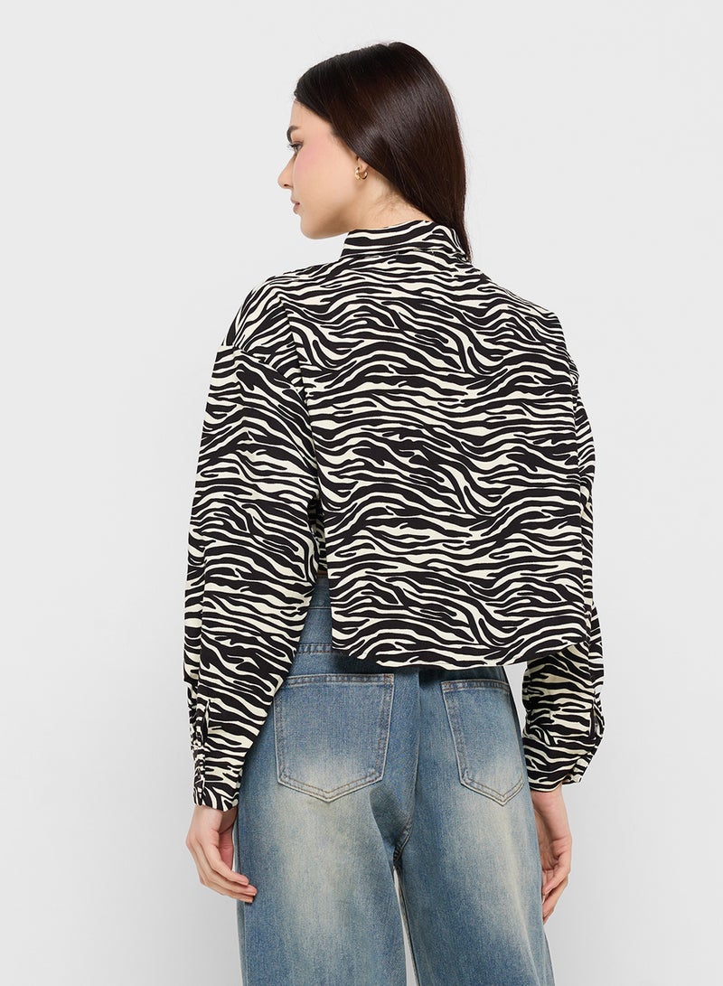 Ginger Zebra Print Cropped Jacket  - Image 2