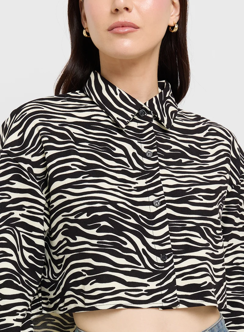 Ginger Animal Print Cropped Jacket