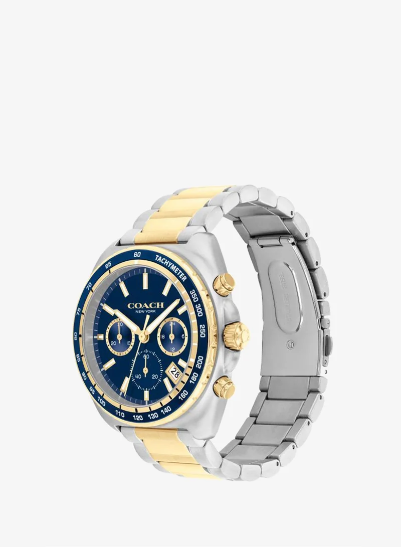 Coach  Charter Collection Chronograph Quartz Watch For Men With Two-Tone Stainless Steel Bracelet - 14602704 for Men | Best Price UAE