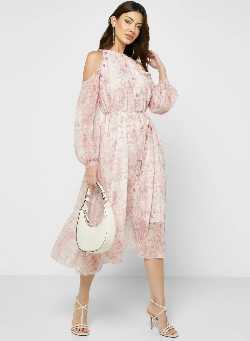 ELLA Cold Shoulder Printed Dress