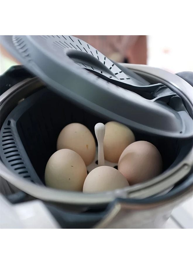 White Steam Egg Rack Steamer Tray Poacher Stand For Thermomix TM6 TM5 TM31 - Image 2