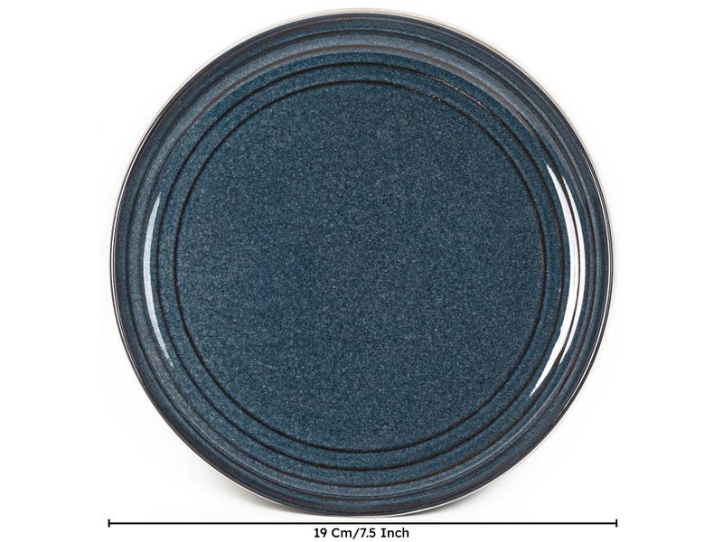 Bodhi House Handcrafted Chip Resistance Porcelain Quarter Plates, Side, Snacks, Pasta Plates 4 Pieces, Microwave and Dishwasher Safe, Small Plate Set for Dining and Gifting, Set of 4, Sapphire Blue - Image 4