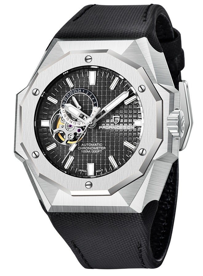 PAGANI DESIGN New Luxury Men's Mechanical Automatic Watches, Chronograph, Waterproof, Luminous Hands, Leather Strap, Imported Movement, Synthetic Sapphire Glass Dial, PD YS010  - Image 1