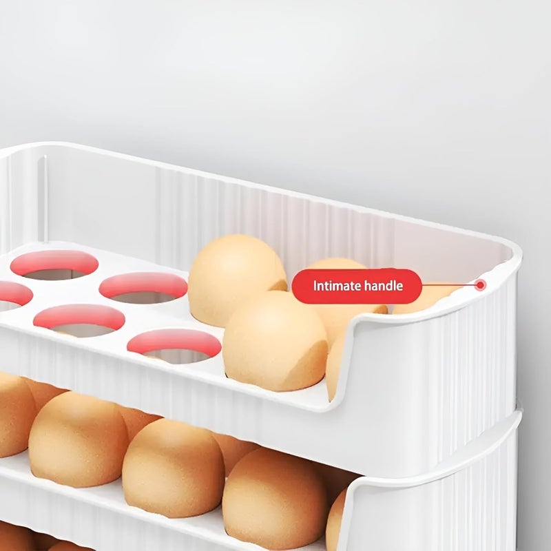 JIGSHTIAL Stackable Egg Holder Egg Storage Containers For Refrigerator - 10-Egg Storage Container,Durable Plastic,Egg Organizer For Refrigerator Egg Tray,Egg Storage Box (inda tray_pack of 2),White - Image 4