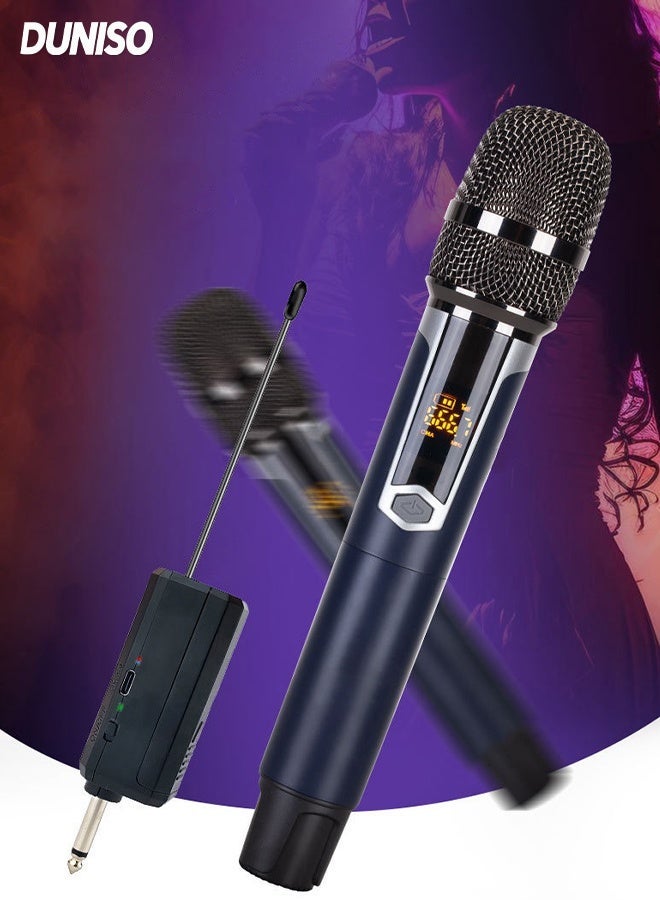 DUNISO 2 Pcs Wireless Microphone,1 To 2 Hand Microphone，Rechargeable Microphone,Used for Karaoke Nights,Family Gatherings,DJ,Meeting - Image 2