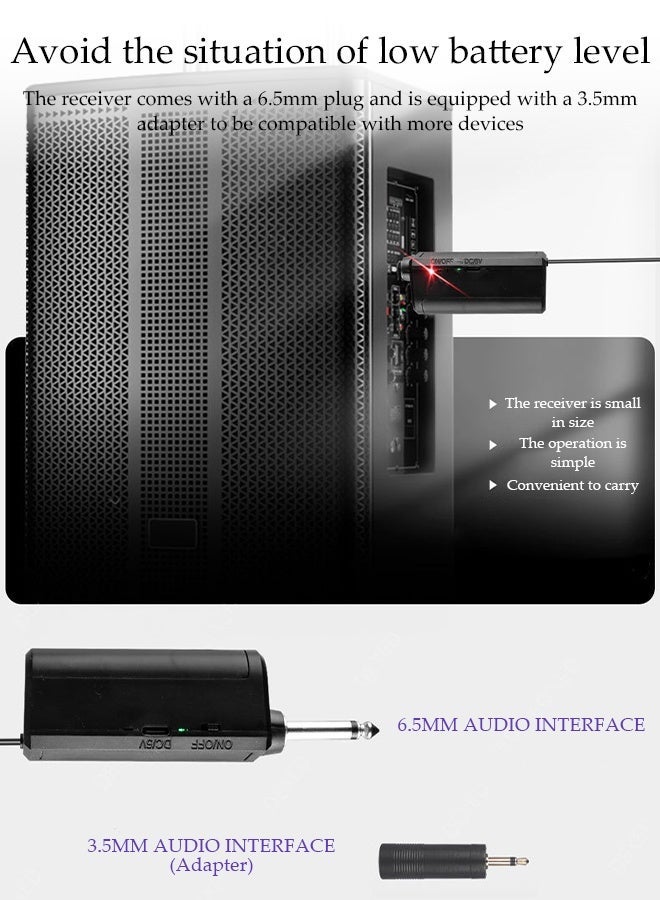 DUNISO 2 Pcs Wireless Microphone,1 To 2 Hand Microphone，Rechargeable Microphone,Used for Karaoke Nights,Family Gatherings,DJ,Meeting - Image 5