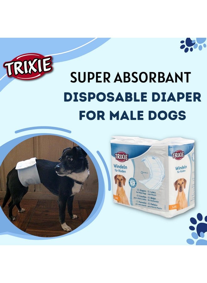 Trixie Disposable Diapers For Male Dogs - (12Pcs, L-Xl) | Non-Woven Fabric, Leak-Proof, Ultra-Absorbant Purpose | Daily And Travelling Purpose | Diaper Pants With Free Key Ring - Image 3
