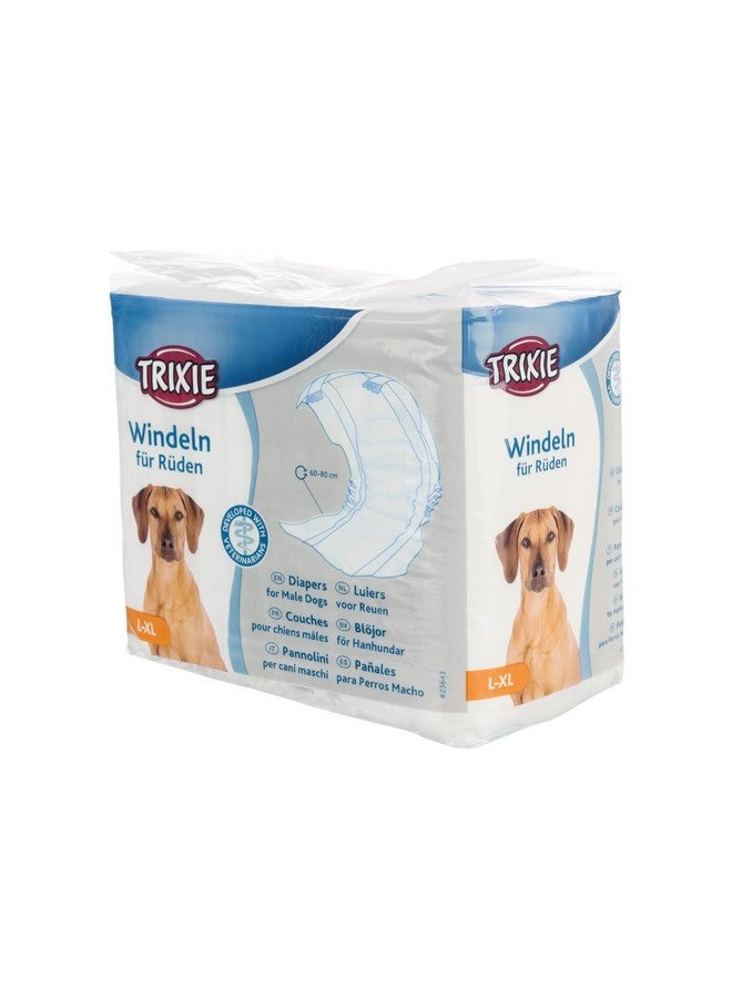 Trixie Disposable Diapers For Male Dogs - (12Pcs, L-Xl) | Non-Woven Fabric, Leak-Proof, Ultra-Absorbant Purpose | Daily And Travelling Purpose | Diaper Pants With Free Key Ring - Image 1