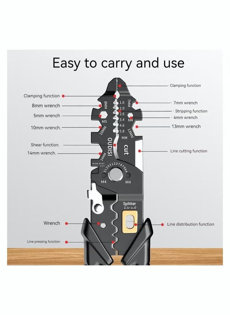 Multifunctional Wire Strippers, Universal Wire Cutters, Wire Splitters, Wire Winding, Cutting, Stripping, Crimping, Stripping, Clamping Pliers Wrench, Home Improvement, Electrical Hardware Tools - pzsku/ZDFADB833E8E746D02515Z/45/_/1711073584/66df8e78-11c8-4c86-bc6d-255c767e3702