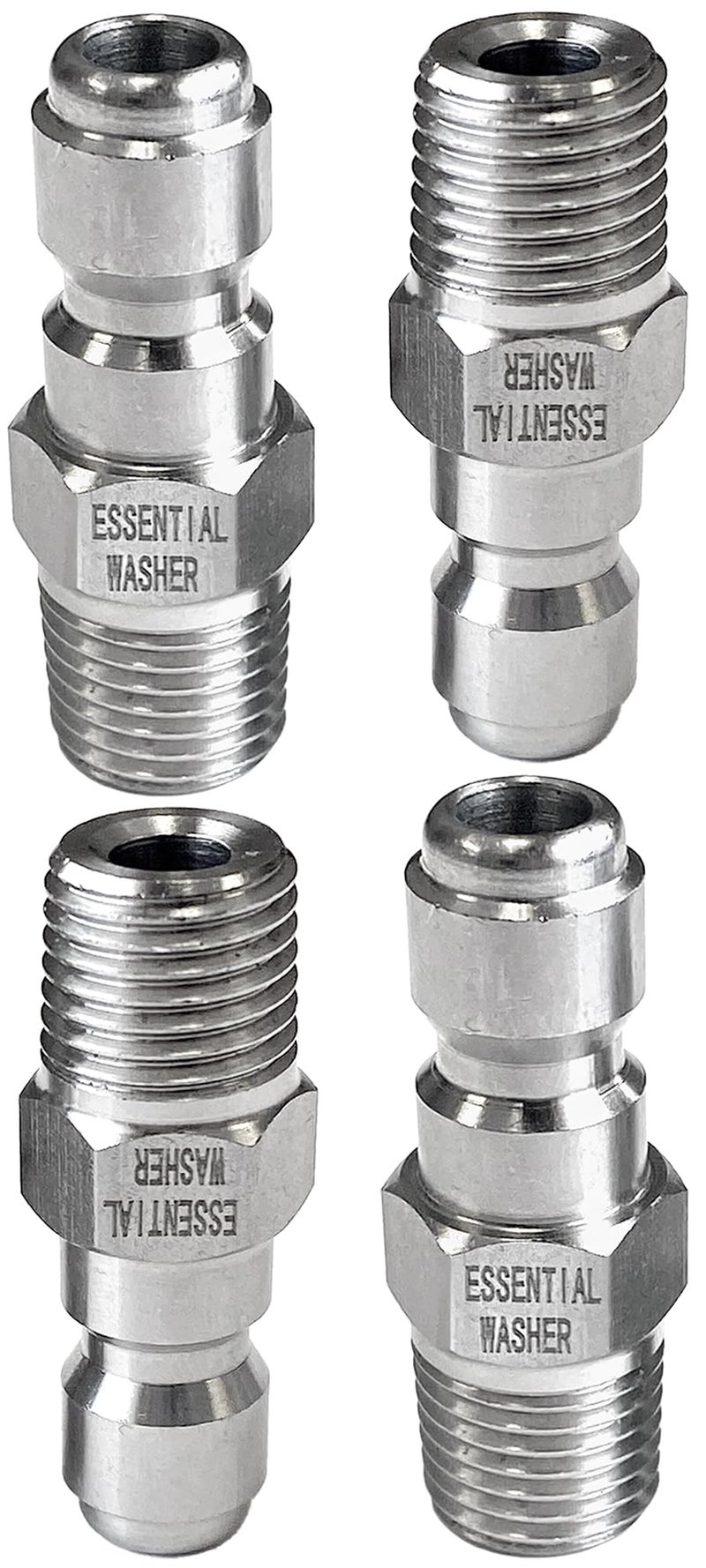 Essential Washer Stainless Steel Plug Male NPT Pressure Washer Quick Connect Fittings 5000 PSI Set Of 4 - Image 2