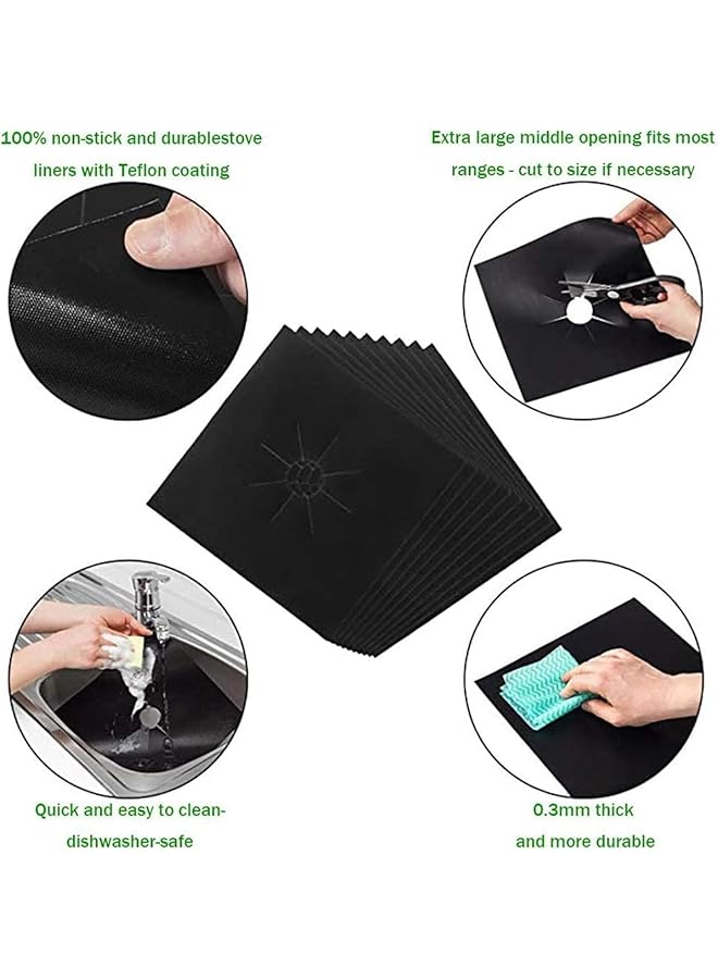 erorex Gas Stove Covers Heat Resistant Reusable Gas Range Protectors Non Stick Gas Stove Protectors For Gas Stove Protection And Cleaning Black - Image 5