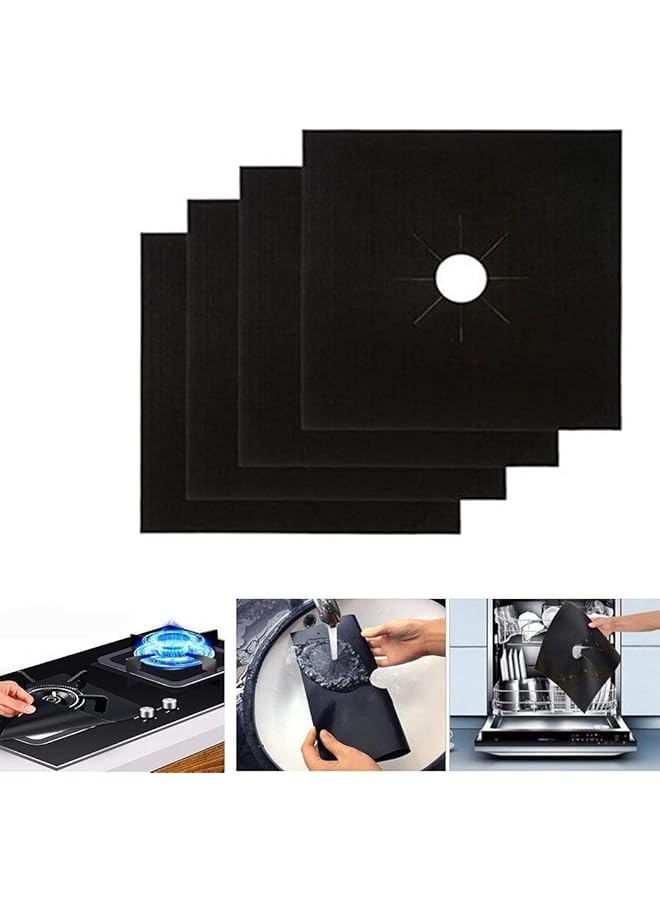 erorex Gas Stove Covers Heat Resistant Reusable Gas Range Protectors Non Stick Gas Stove Protectors For Gas Stove Protection And Cleaning Black - Image 2