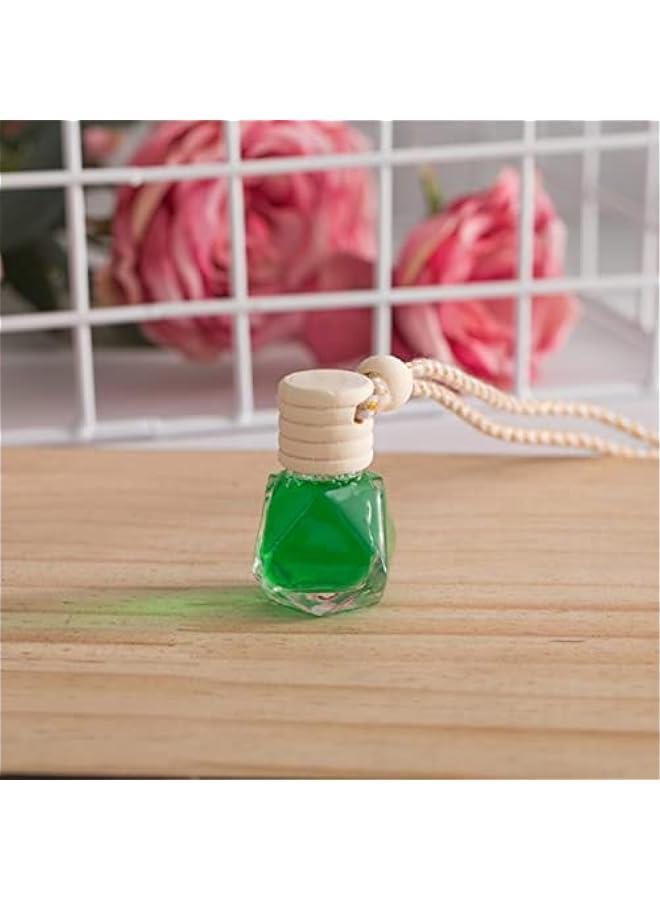 Arabest 4Packs 8ml Hanging Car Air Freshener Perfume Bottle, Refillable Aromatherapy Fragrance Clear Empty Essential Oil Diffuser Pendant Auto Ornaments Decor Accessories with Wooden Caps (4Packs) - Image 2