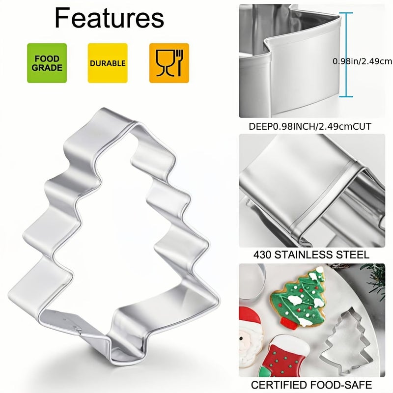 Set Of 430 Stainless Steel Holiday Cookie Cutters Christmas Shapes Baking First Cooking Experience - Image 4
