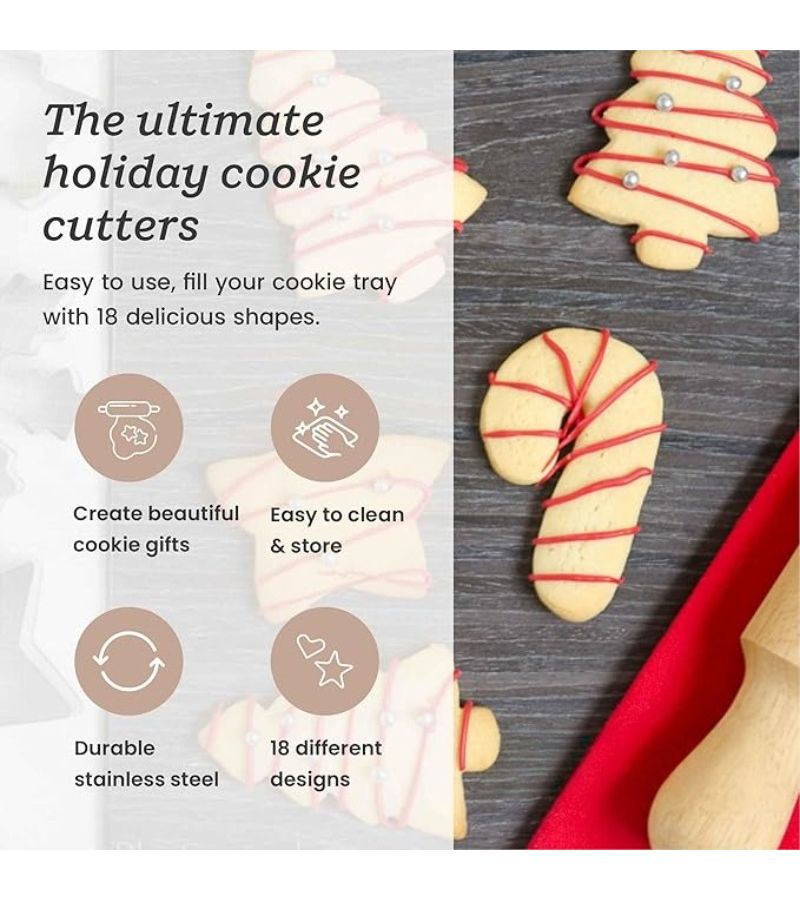 Set Of 430 Stainless Steel Holiday Cookie Cutters Christmas Shapes Baking First Cooking Experience - Image 5