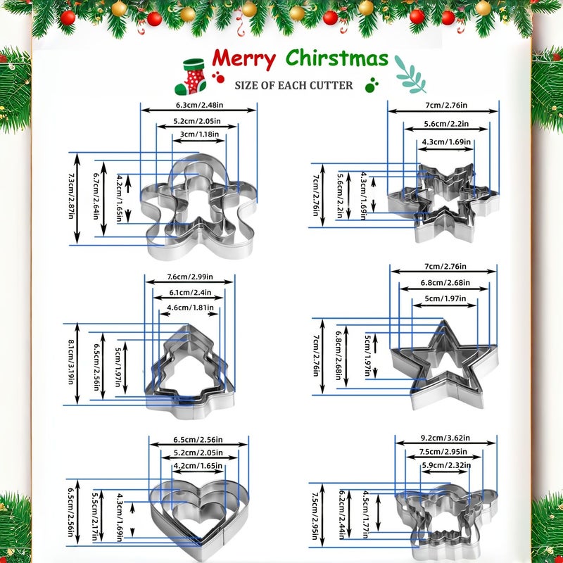Set Of 430 Stainless Steel Holiday Cookie Cutters Christmas Shapes Baking First Cooking Experience - Image 3