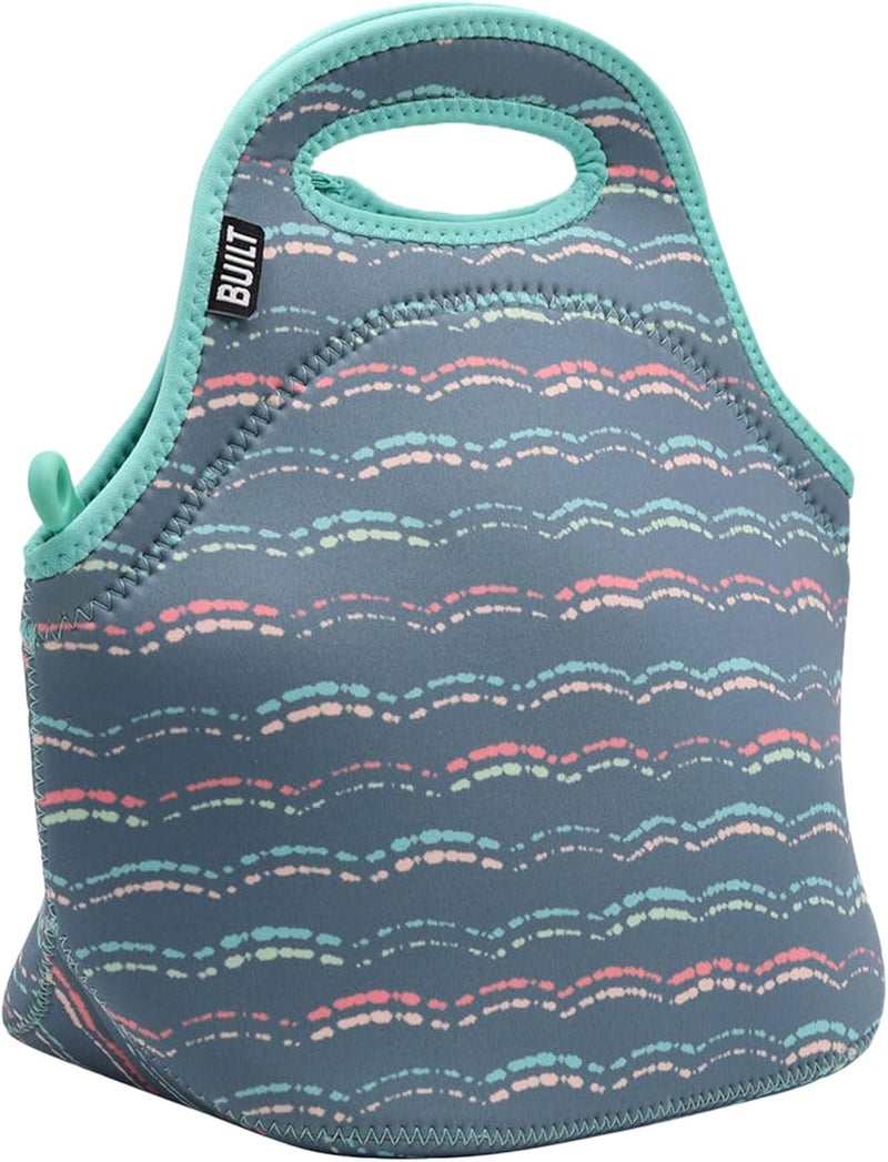 Built Gourmet Getaway Neoprene Lunch Bag - Insulated, Reusable, & Machine-Washable Lunch Tote for Hot and Cold Food Storage, Lightweight & Reusable - One Size (Scallop Stripe) - Image 4