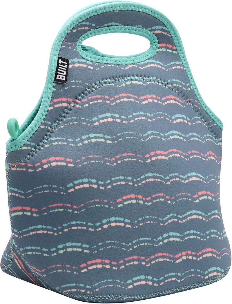 Built Gourmet Getaway Neoprene Lunch Bag - Insulated, Reusable, & Machine-Washable Lunch Tote for Hot and Cold Food Storage, Lightweight & Reusable - One Size (Scallop Stripe) - Image 2