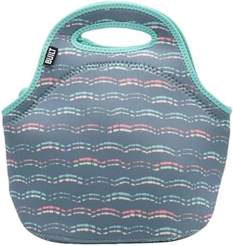 Built Gourmet Getaway Neoprene Lunch Bag - Insulated, Reusable, & Machine-Washable Lunch Tote for Hot and Cold Food Storage, Lightweight & Reusable - One Size (Scallop Stripe) - Image 1