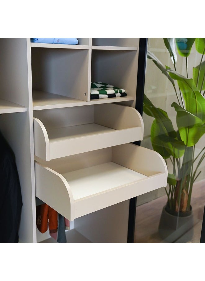 DANUBE HOME - Defne 1 Meter Wardrobe New for DH- Cream/Black - Image 1