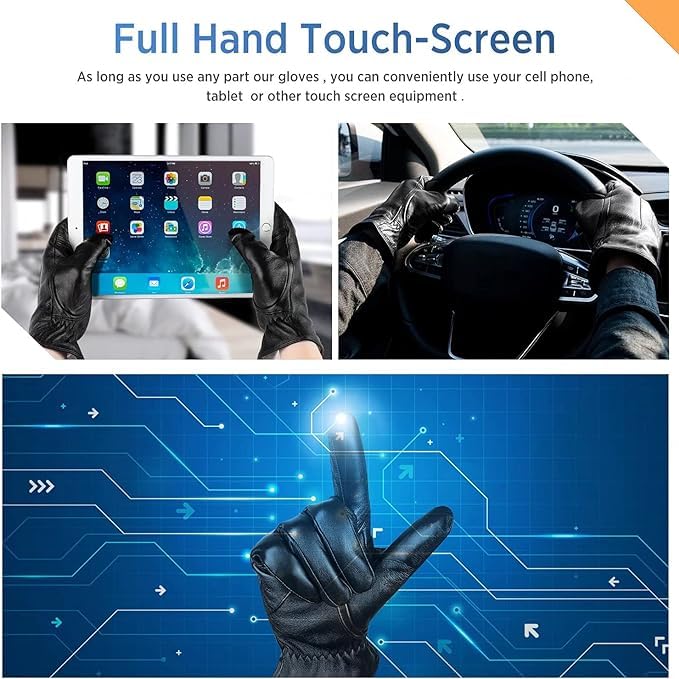 WILDSTICH Full Finger Solid Premium Leather Gloves for Winter and Hand Protective Bike Riding Leather Gloves for Men and Women - Image 5