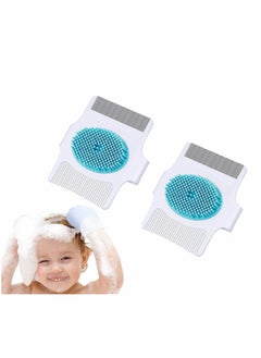 2 Pcs Cradle Cap Brush and Comb 3-In-1 Design Cradle Cap Brush Safe Baby's Scalp Brush Baby Bath Brush, Baby Head Scrubber Face Cleansing Brush