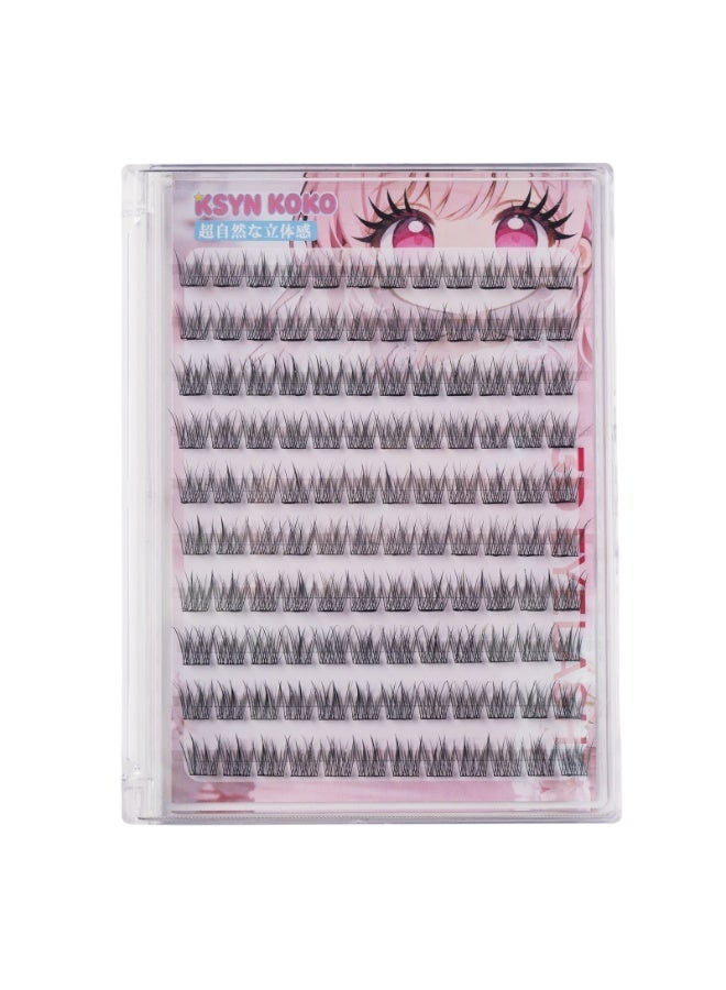 KSYN KO-KO Self Adhesive Eyelashes Reusable Clusters Lash 14-16mm, No Glue Needed Lash Segmented False Eyelashes - Image 1