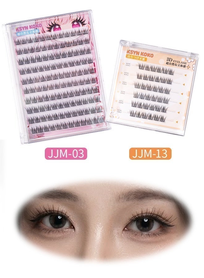KSYN KO-KO Self Adhesive Eyelashes Reusable Clusters Lash 14-16mm, No Glue Needed Lash Segmented False Eyelashes - Image 2