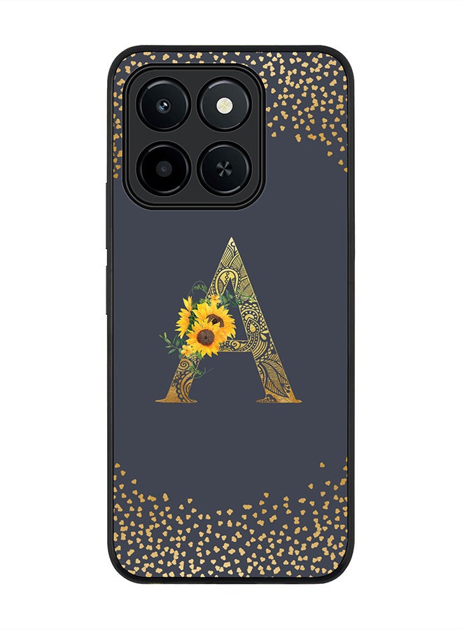 Stylizedd For Honor X6c Case,Slim fit Camera Protection, Shockproof Thin Phone cover  - Custom Floral Monogram - A  (Grey )