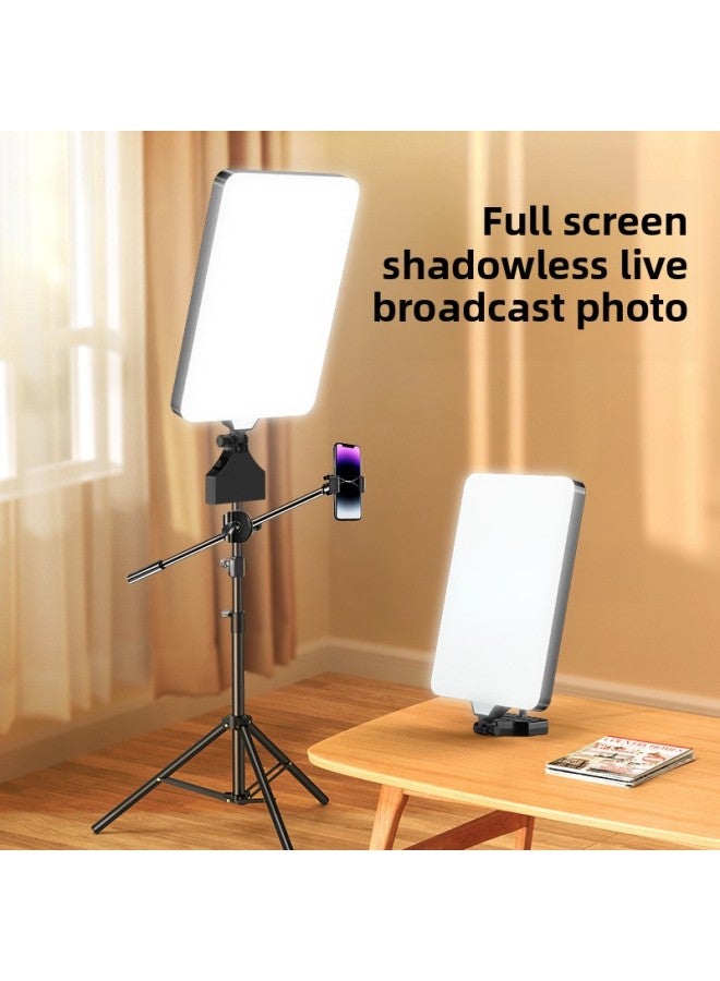 إسكدنيا Live Supplementary Light Photography Shooting Lighting Camera Anchor Special Led Studio Professional Food Light Flat Light-Specifications:Rl 19.3inch Color Remote Control Single Light + 2.1 Bracket + Mobile Phone Bevel - Image 5