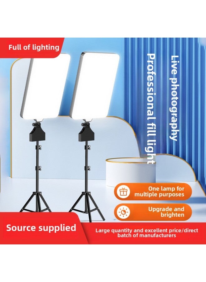 إسكدنيا Live Supplementary Light Photography Shooting Lighting Camera Anchor Special Led Studio Professional Food Light Flat Light-Specifications:Rl 19.3inch Color Remote Control Single Light + 2.1 Bracket + Mobile Phone Bevel - Image 4