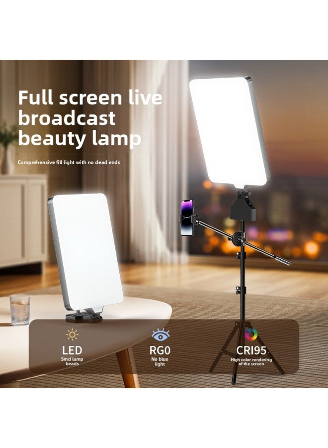 إسكدنيا Live Supplementary Light Photography Shooting Lighting Camera Anchor Special Led Studio Professional Food Light Flat Light-Specifications:Rl 19.3inch Color Remote Control Single Light + 2.1 Bracket + Mobile Phone Bevel - Image 3