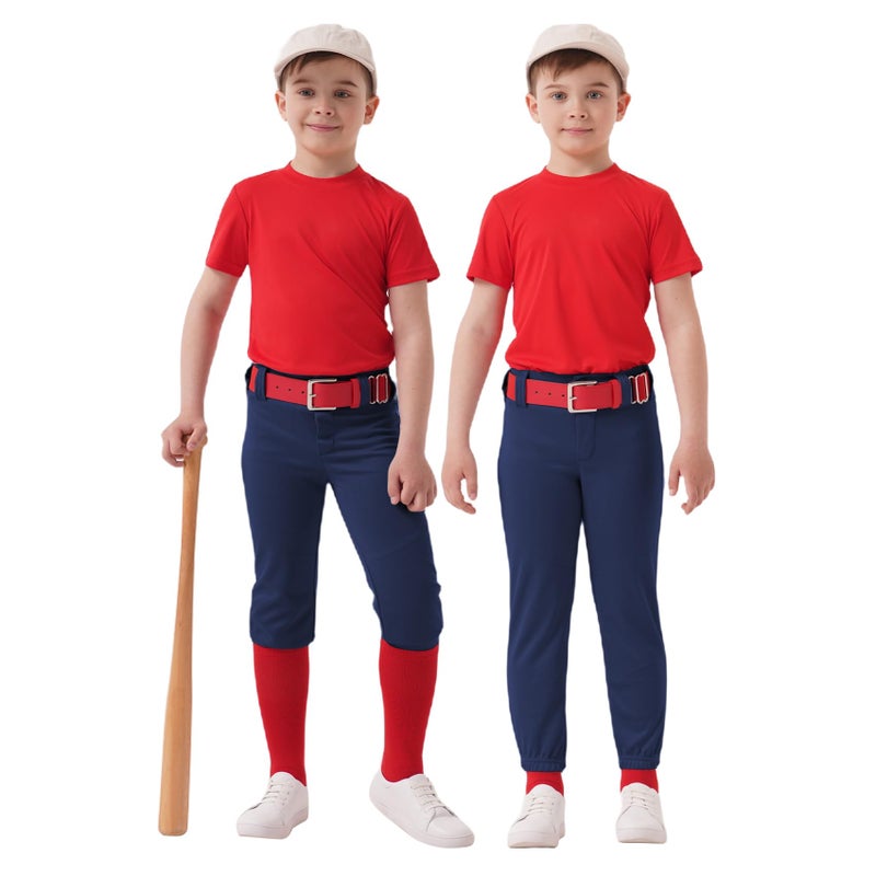 QBK Toddler Baseball Pants Youth Softball Pants Kids Tee Ball Pants for Boy Girl Navy 10-11Y - Image 2