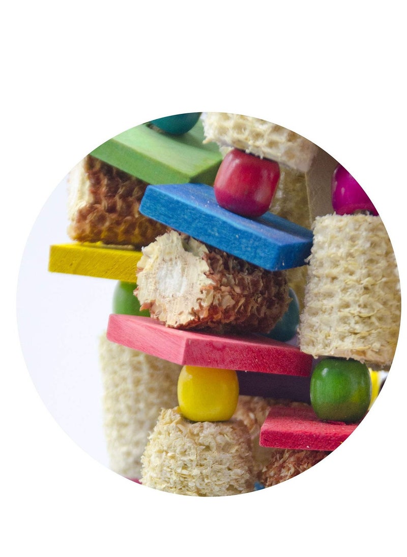 SYOSI - Parrot Toys Natural Corn Cob Chewing Bird Toys Large Bird Block Knot Tearing Toys a Variety of Parrots Bird Cage Accessories - Image 1