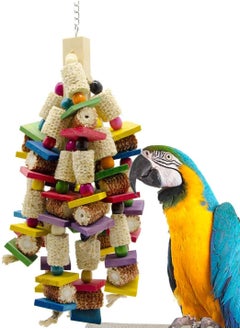 Parrot Toys Natural Corn Cob Chewing Bird Toys Large Bird Block Knot Tearing Toys a Variety of Parrots Bird Cage Accessories