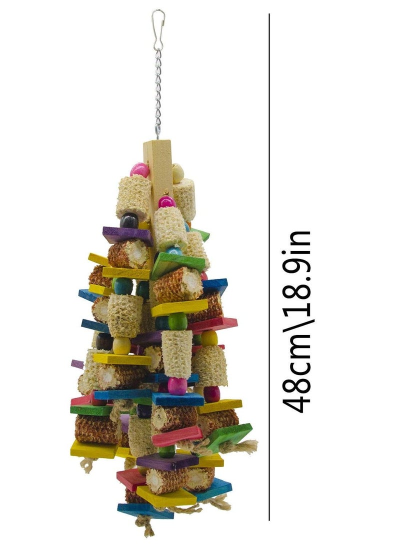 SYOSI - Parrot Toys Natural Corn Cob Chewing Bird Toys Large Bird Block Knot Tearing Toys a Variety of Parrots Bird Cage Accessories - Image 1