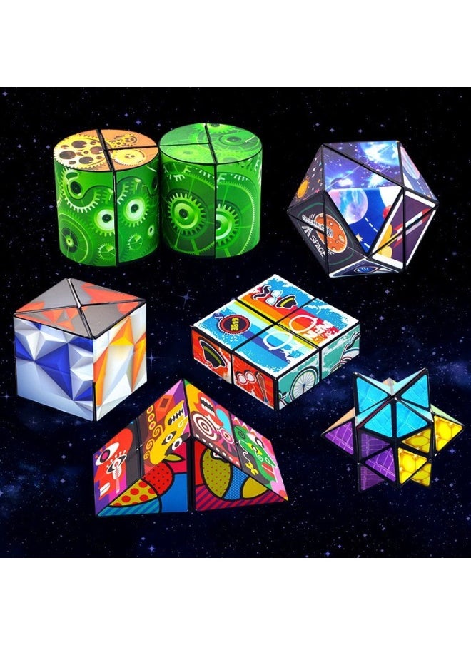 null - [Direct Supply] Variable Rubik's Cube Stereo Infinite Flip Deformation Folding Geometry 3d Magnetic Puzzle Thinking Training-Color:4 Magic Cubes Of Various Shapes [random Styles] Can Be Remarked (packaged In Independent Color Boxes) - Special-shaped Magic Cubes - Image 1