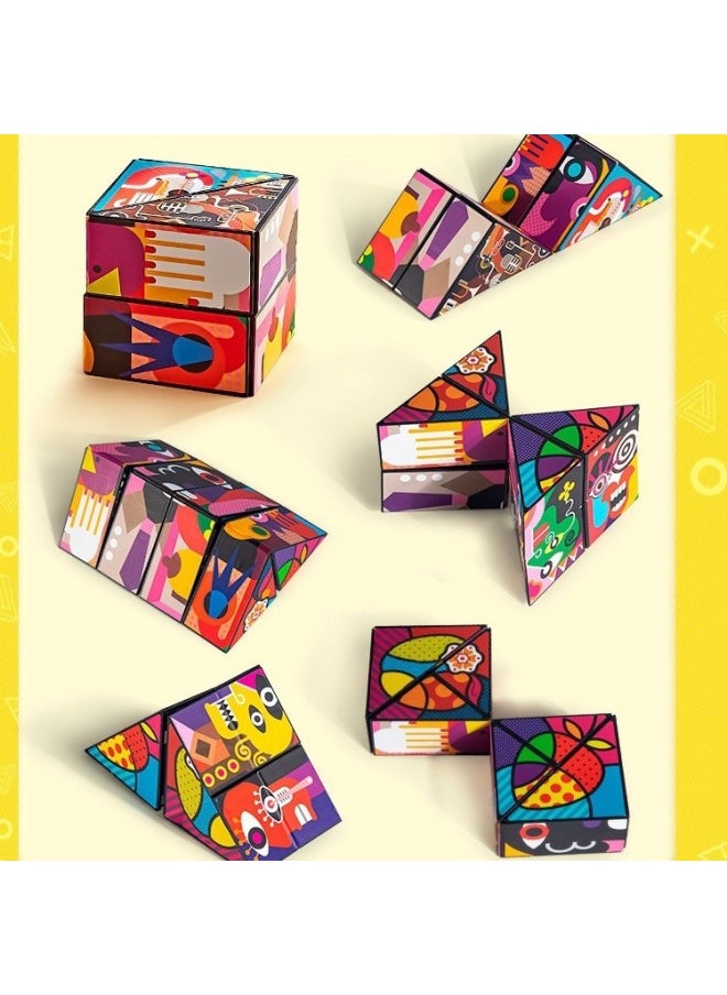 null - [Direct Supply] Variable Rubik's Cube Stereo Infinite Flip Deformation Folding Geometry 3d Magnetic Puzzle Thinking Training-Color:4 Magic Cubes Of Various Shapes [random Styles] Can Be Remarked (packaged In Independent Color Boxes) - Special-shaped Magic Cubes - Image 1