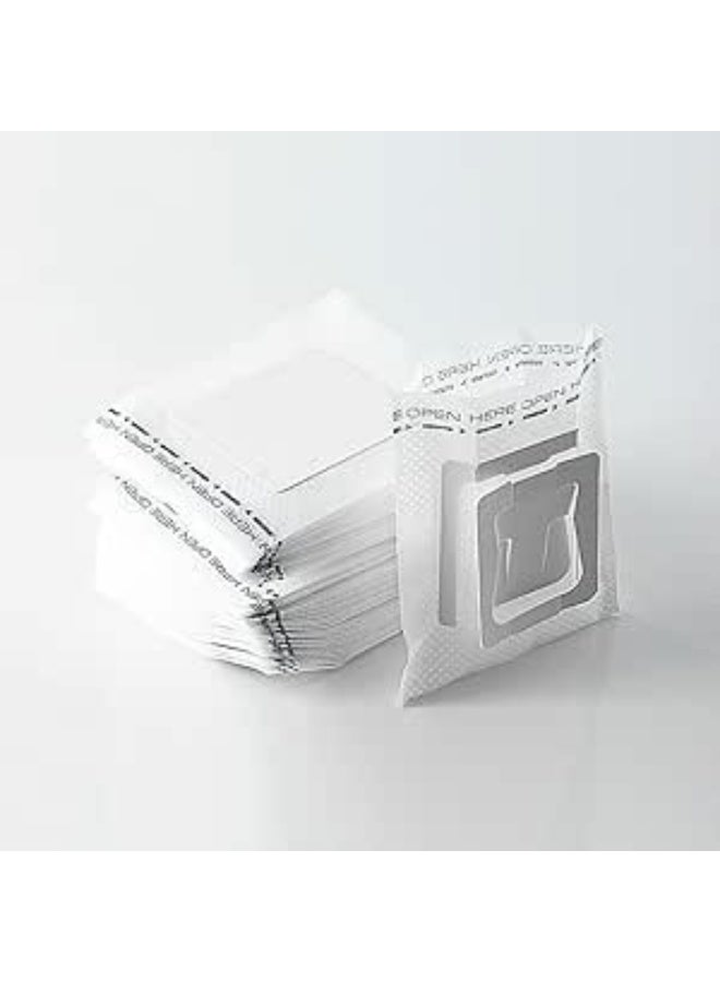 ترينفي أكياس ورقية لتصفية القهوة المقطرة بتصميم مانع لتسرب الماء، 50 قطعة من فلاتر القهوة للاستخدام مرة واحدة، مثالية للسفر والتخييم والمنزل والمكتب