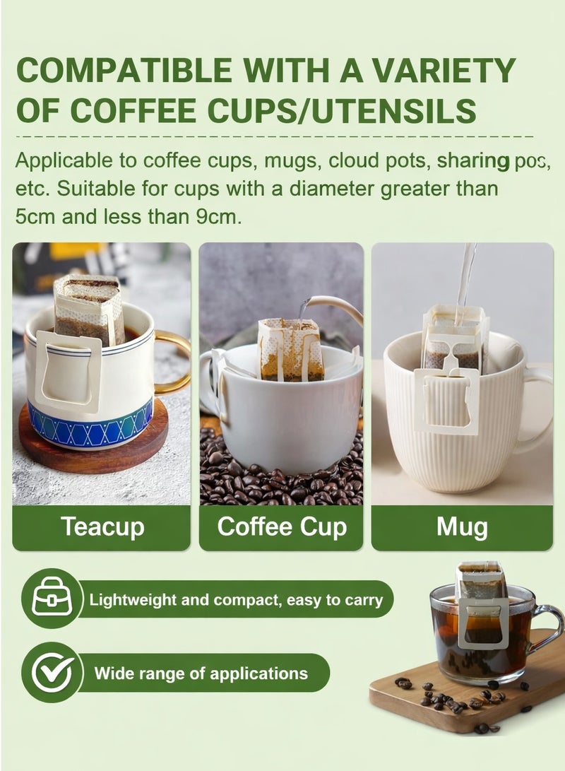 ترينفي ٥٠ كيسًا ورقيًا محمولًا لفلترة القهوة - أكياس قهوة معلقة للتقطير، للاستخدام مرة واحدة، مثالية للتخييم، والرحلات، والسفر، والمكتب، والمنزل، والأنشطة الخارجية، وأثناء التنقل. - Image 2