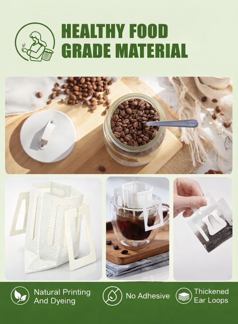 ترينفي ٥٠ كيسًا ورقيًا محمولًا لفلترة القهوة - أكياس قهوة معلقة للتقطير، للاستخدام مرة واحدة، مثالية للتخييم، والرحلات، والسفر، والمكتب، والمنزل، والأنشطة الخارجية، وأثناء التنقل. - Image 3