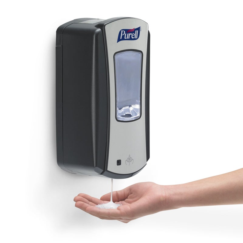 Purell LTX-12 Touch-Free Hand Sanitizer Dispenser, Chrome/Black, for 1200 mL Purell LTX-12 Hand Sanitizer Refills (Pack of 1 - Refills sold separately) - 1928-04 - Image 2